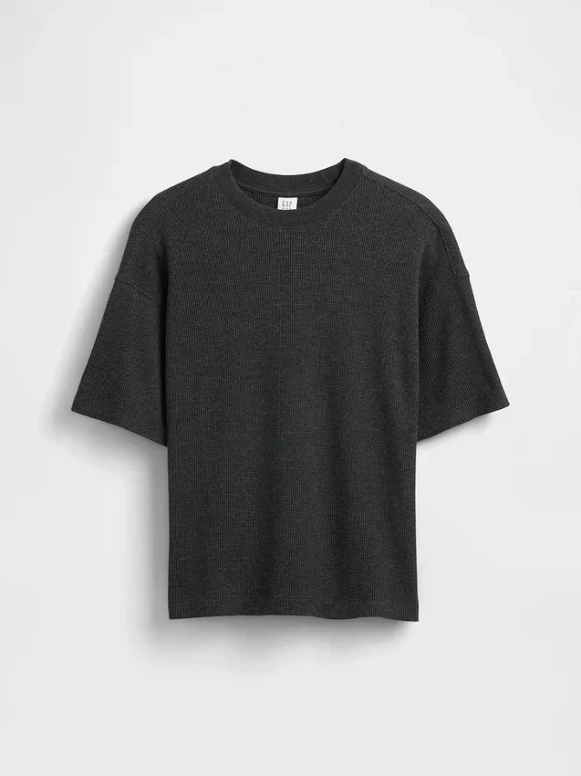 Oversized T-shirt i våffelstickning för barn