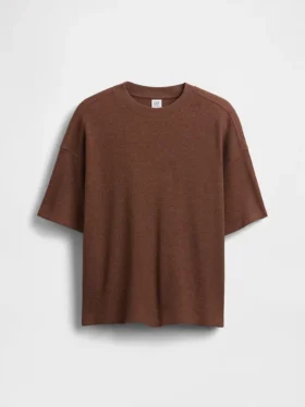 Oversized T-shirt i våffelstickning för barn