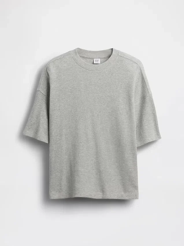 Oversized T-shirt i våffelstickning för barn