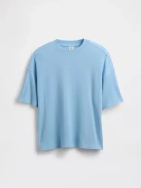 Oversized T-shirt i våffelstickning för barn
