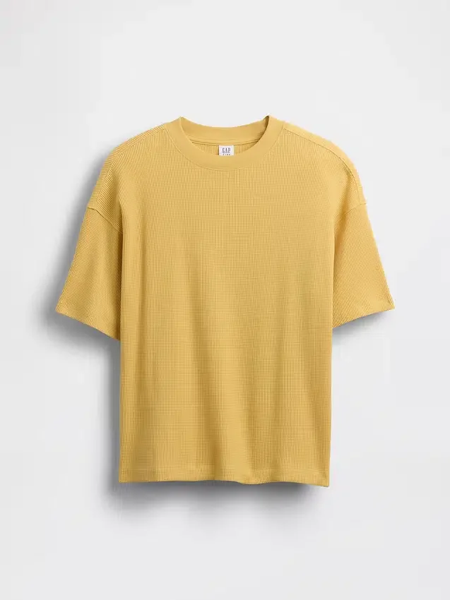 Oversized T-shirt i våffelstickning för barn