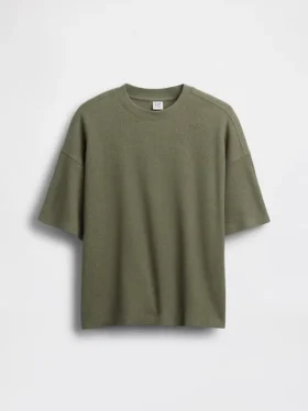 Oversized T-shirt i våffelstickning för barn