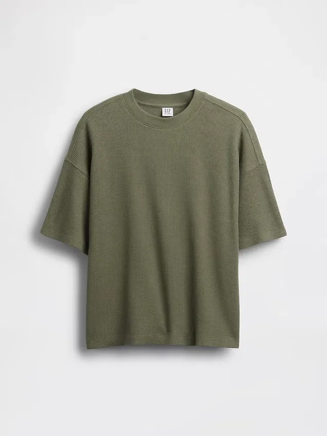 Oversized T-shirt i våffelstickning för barn
