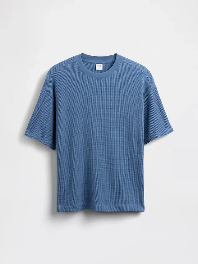 Oversized T-shirt i våffelstickning för barn