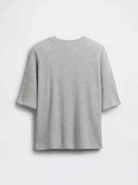 Oversized T-shirt i våffelstickning för barn