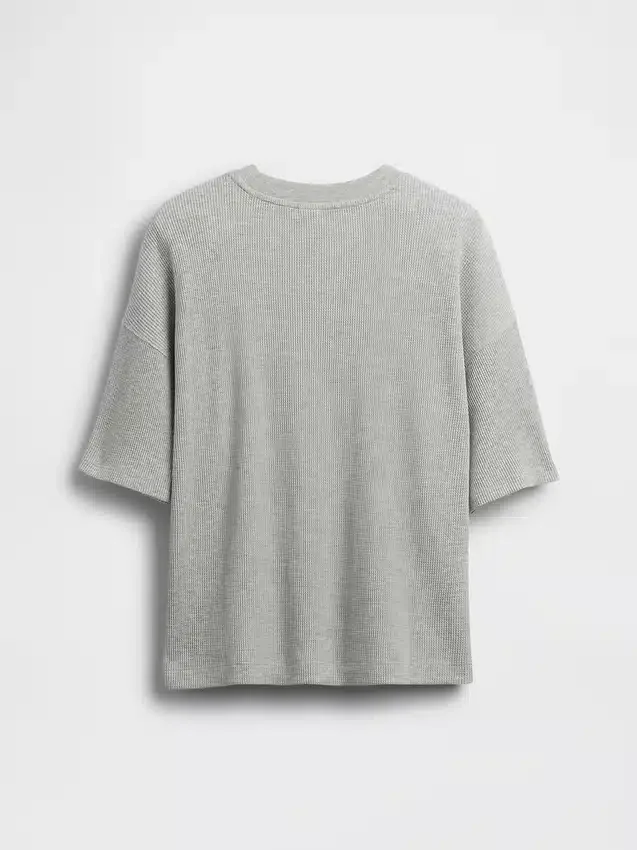 Oversized T-shirt i våffelstickning för barn