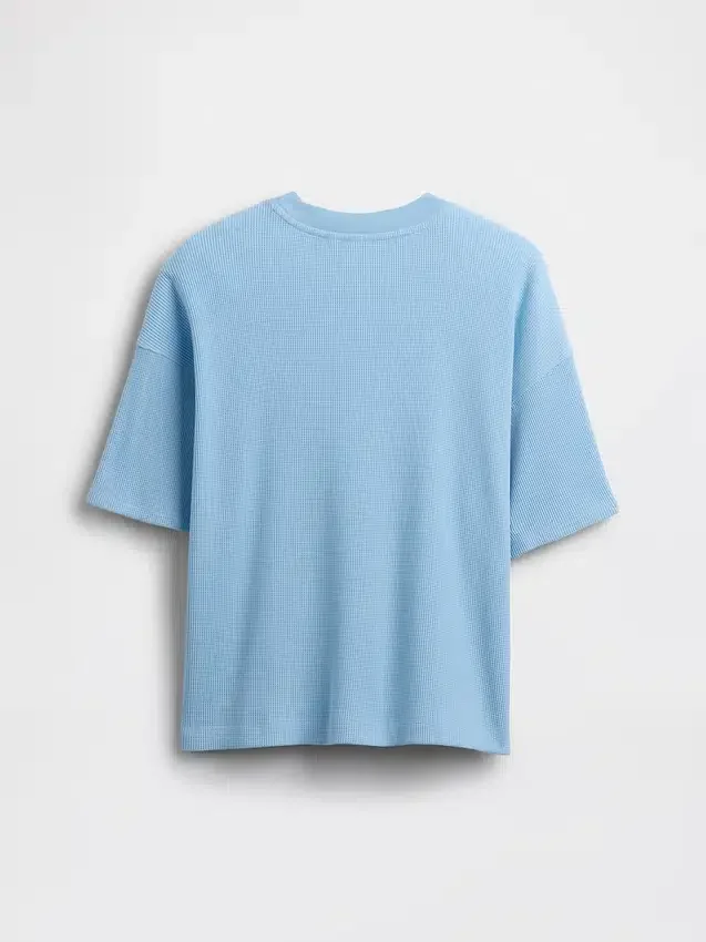 Oversized T-shirt i våffelstickning för barn