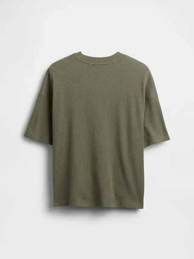 Oversized T-shirt i våffelstickning för barn