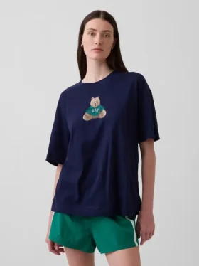 Oversized T-shirt med Brannan Bear-logotyp