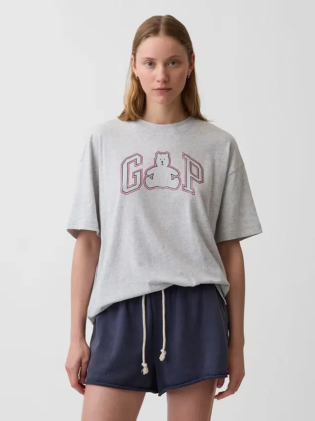 Oversized T-shirt med Brannan Bear-logotyp