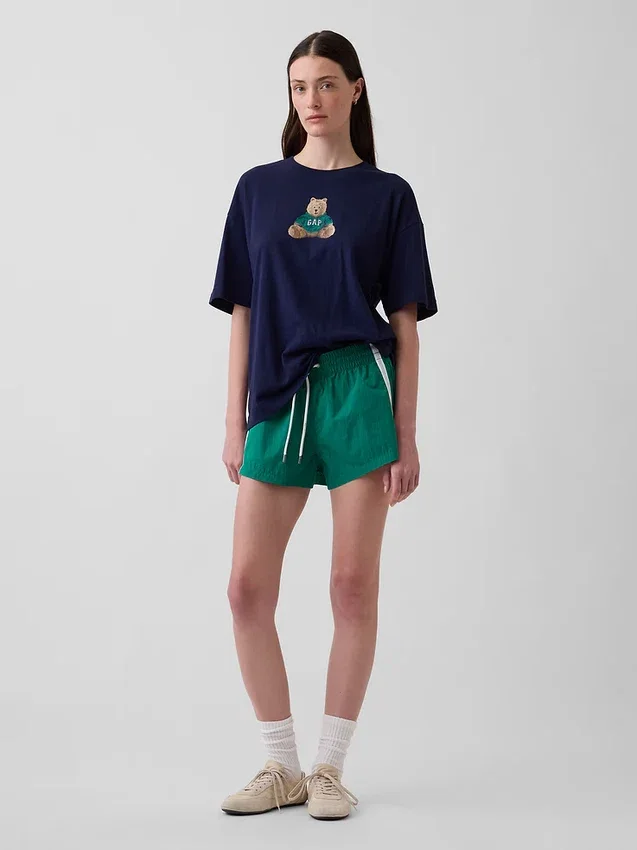 Oversized T-shirt med Brannan Bear-logotyp