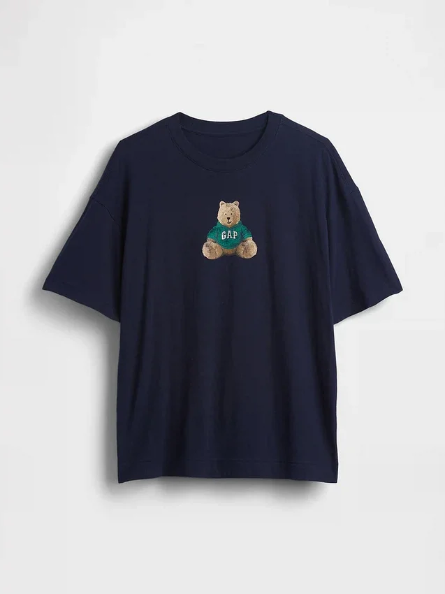 Oversized T-shirt med Brannan Bear-logotyp
