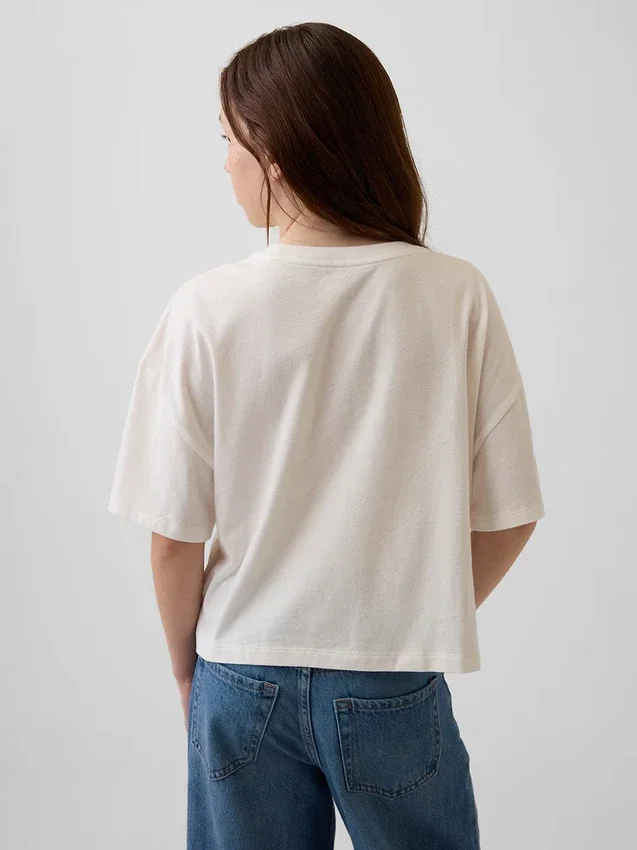 Oversized T-shirt med grafiskt logo för barn
