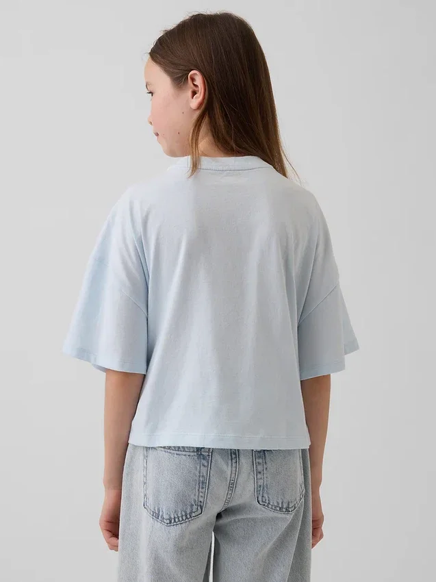 Oversized T-shirt med grafiskt logo för barn