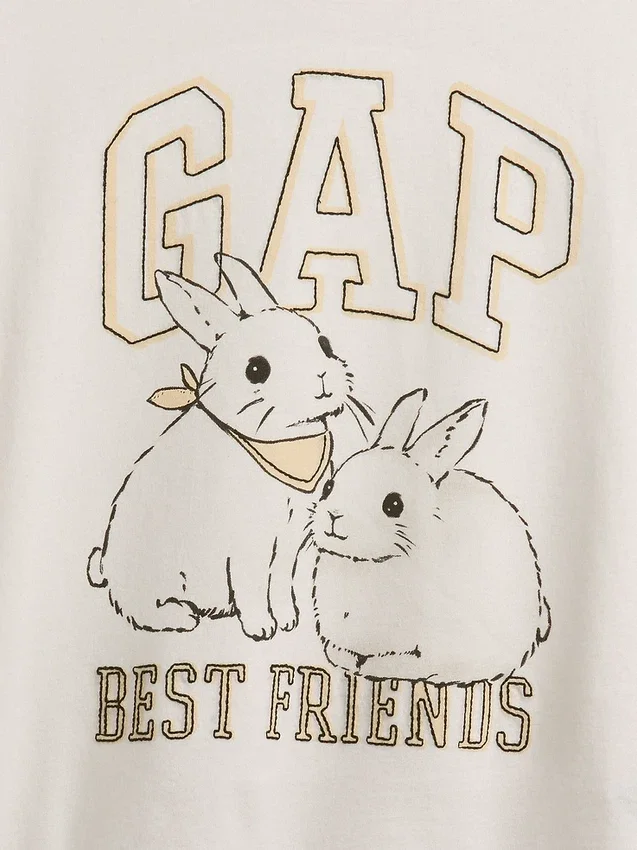 Oversized T-shirt med grafiskt logo för barn