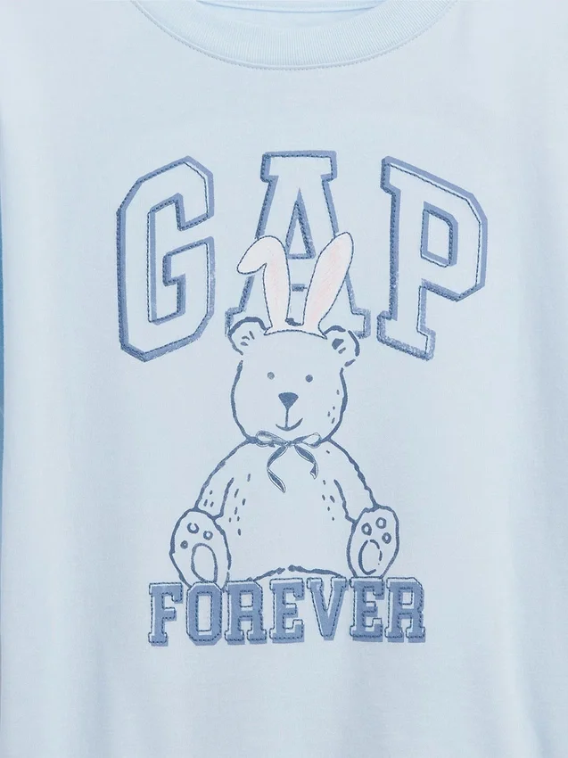 Oversized T-shirt med grafiskt logo för barn