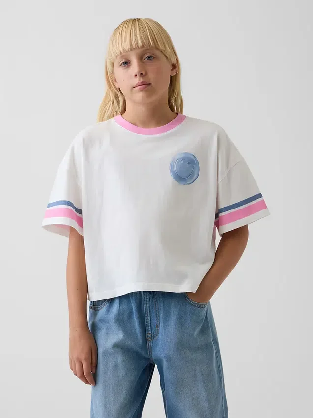Oversized T-shirt med grafiskt tryck för barn
