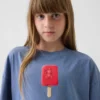 Oversized T-shirt med grafiskt tryck för barn