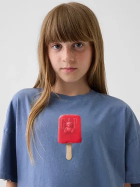 Oversized T-shirt med grafiskt tryck för barn