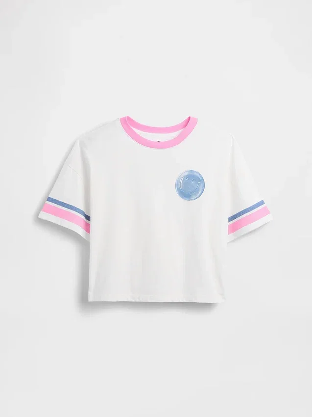 Oversized T-shirt med grafiskt tryck för barn