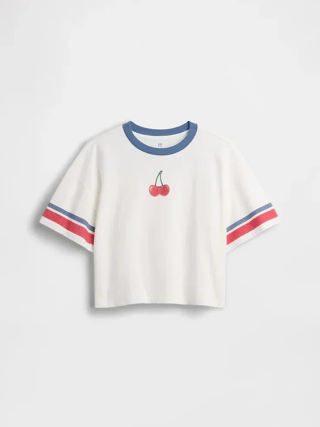 Oversized T-shirt med grafiskt tryck för barn