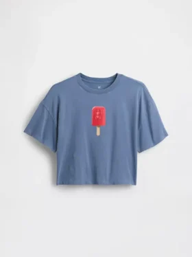 Oversized T-shirt med grafiskt tryck för barn