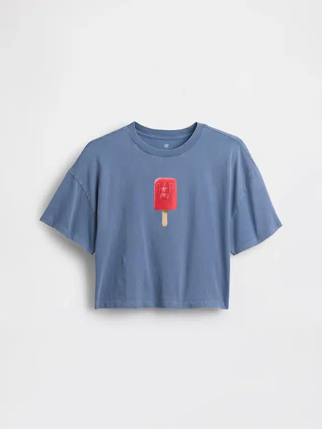 Oversized T-shirt med grafiskt tryck för barn