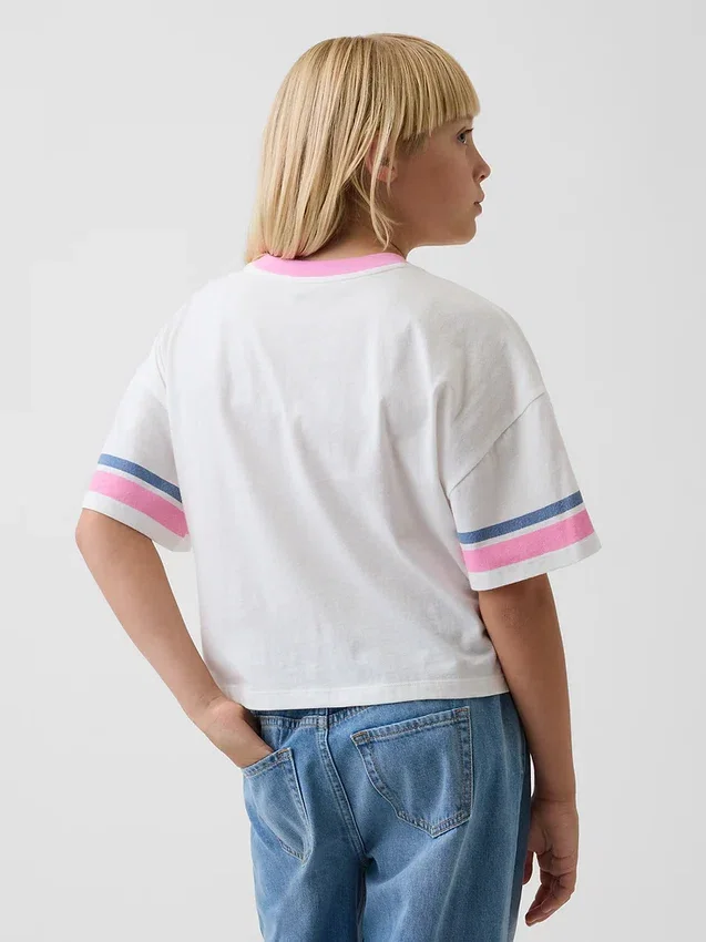 Oversized T-shirt med grafiskt tryck för barn