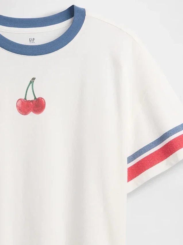 Oversized T-shirt med grafiskt tryck för barn