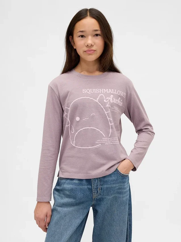 Oversized T-shirt med tryck för barn – Squishmallow