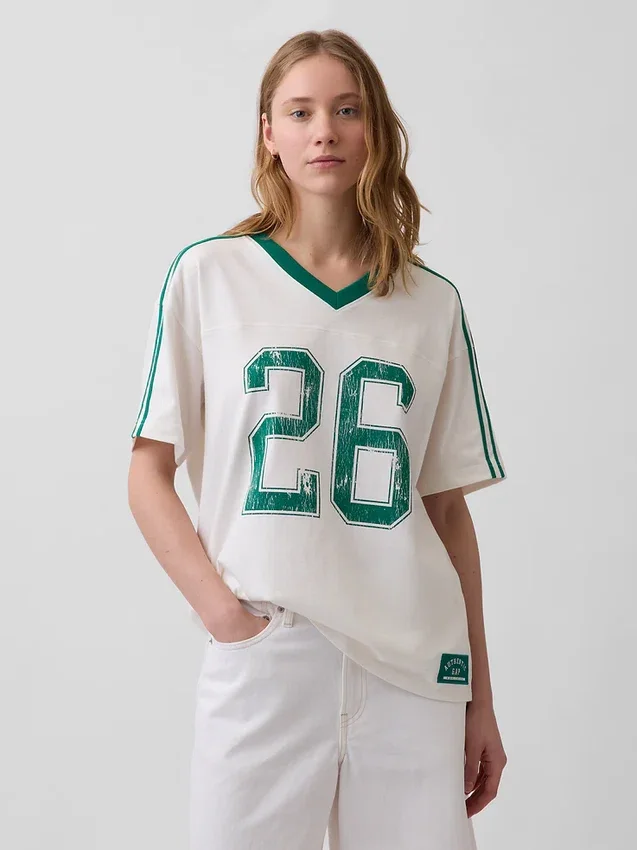 Oversized T-shirt med Varsity-logotyp