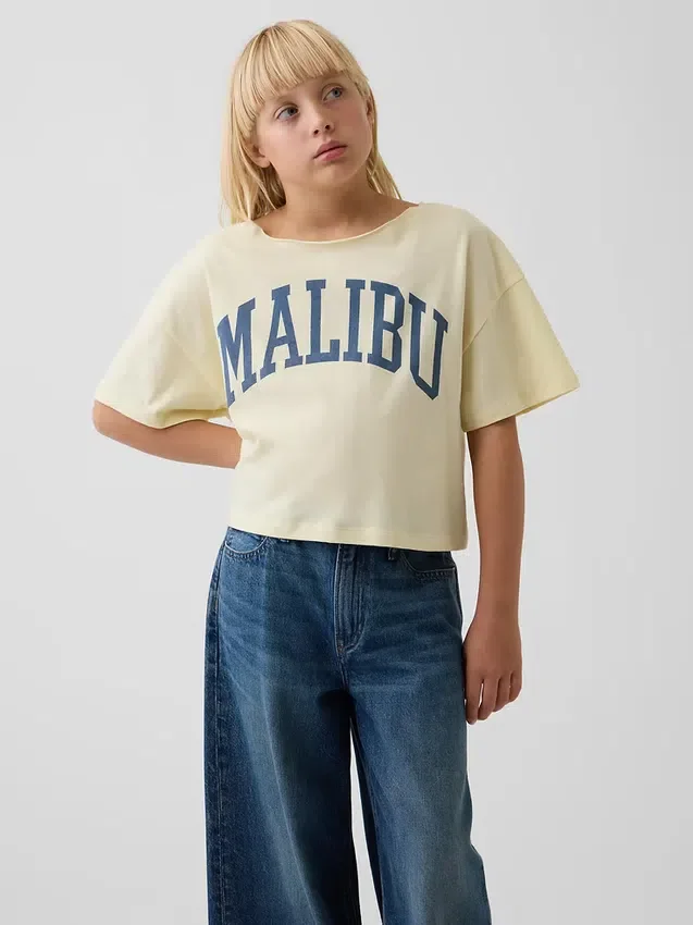 Oversized T-shirt med vid halsringning för barn