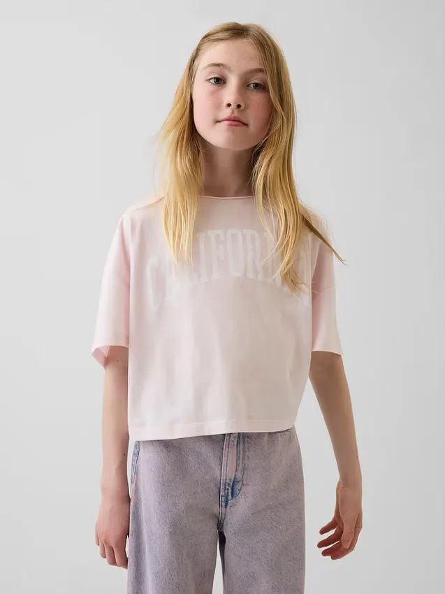 Oversized T-shirt med vid halsringning för barn