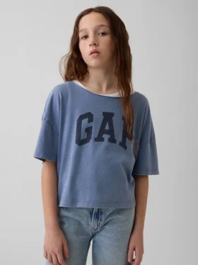 Oversized T-shirt med vid halsringning för barn