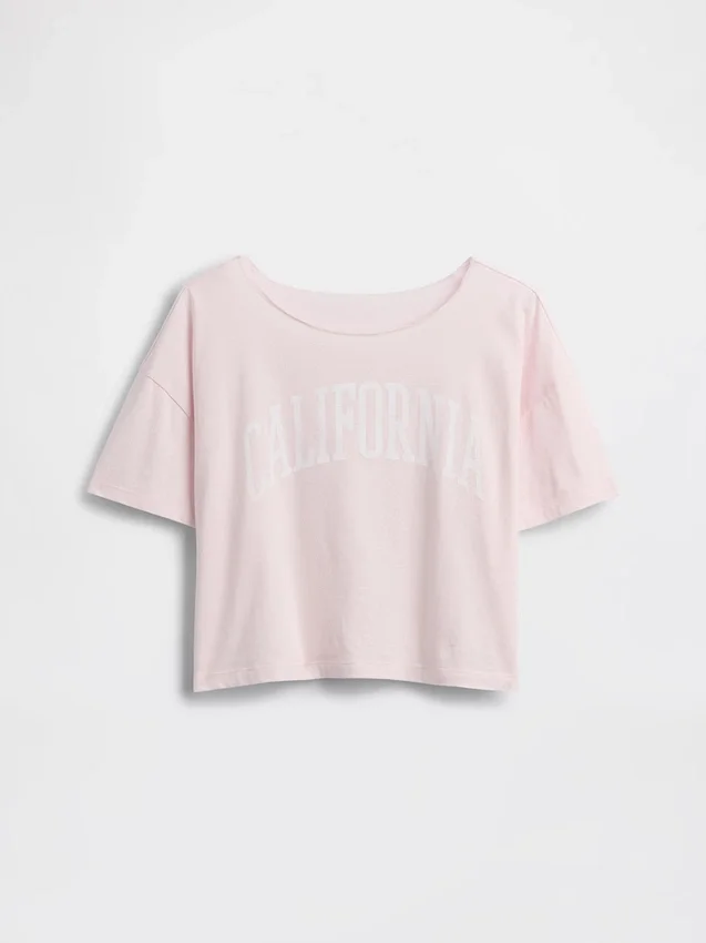 Oversized T-shirt med vid halsringning för barn