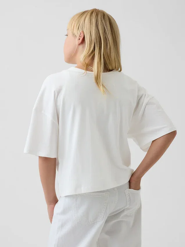 Oversized T-shirt med vid halsringning för barn