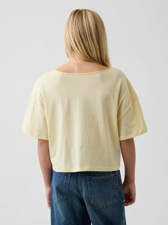 Oversized T-shirt med vid halsringning för barn
