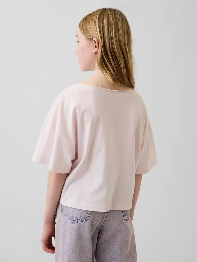 Oversized T-shirt med vid halsringning för barn