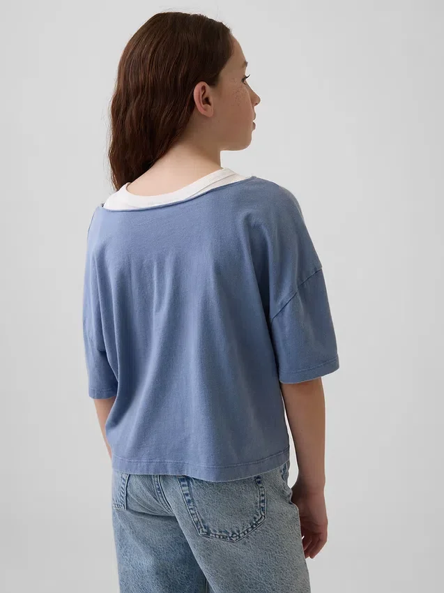 Oversized T-shirt med vid halsringning för barn
