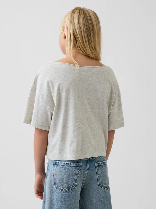 Oversized T-shirt med vid halsringning för barn