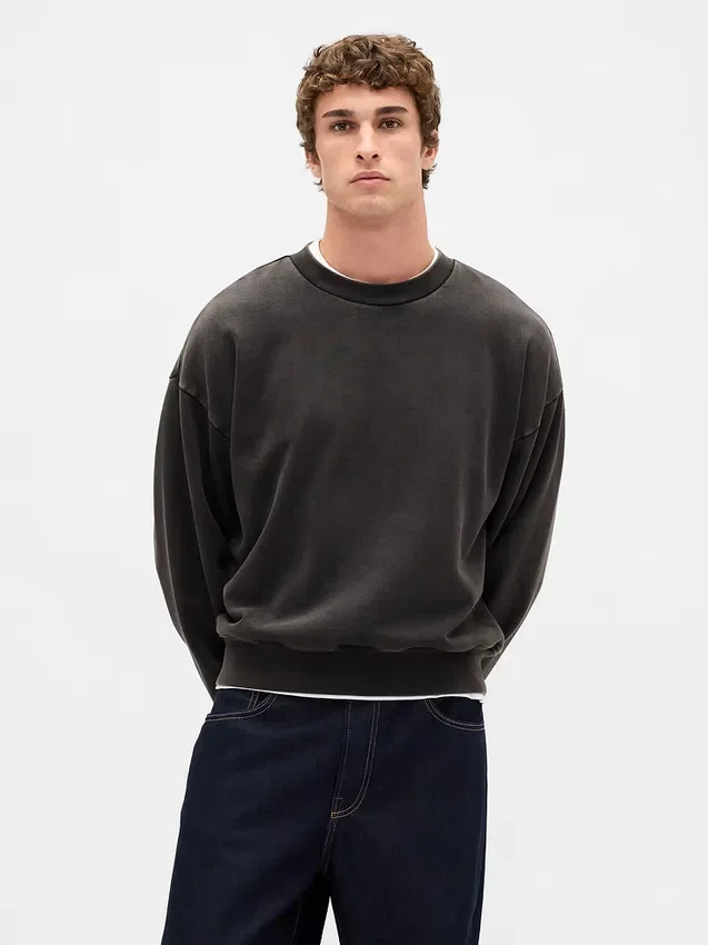 Oversized-tröja i tjockt tyg för vuxna