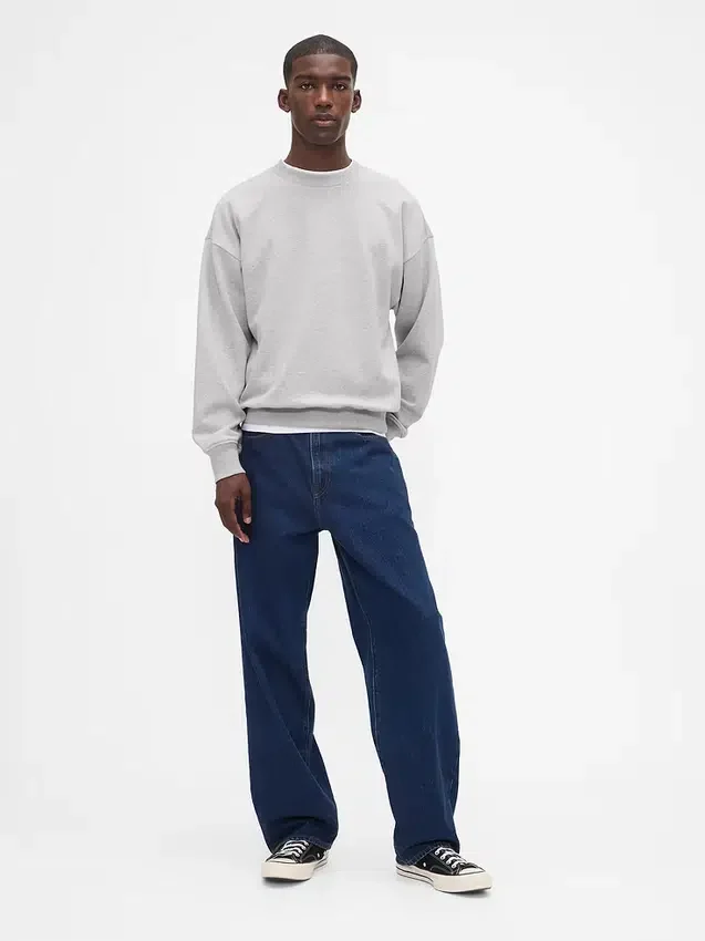 Oversized-tröja i tjockt tyg för vuxna