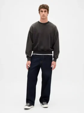 Oversized-tröja i tjockt tyg för vuxna