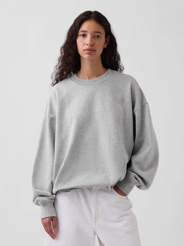 Oversized-tröja i tjockt tyg för vuxna