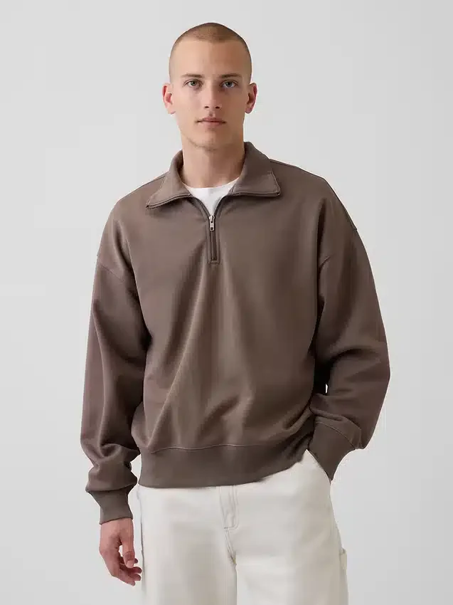 Oversized tröja med kvartslås för vuxna