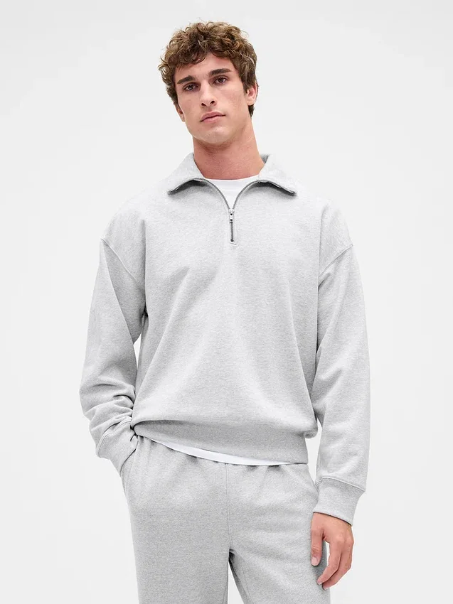 Oversized tröja med kvartslås för vuxna