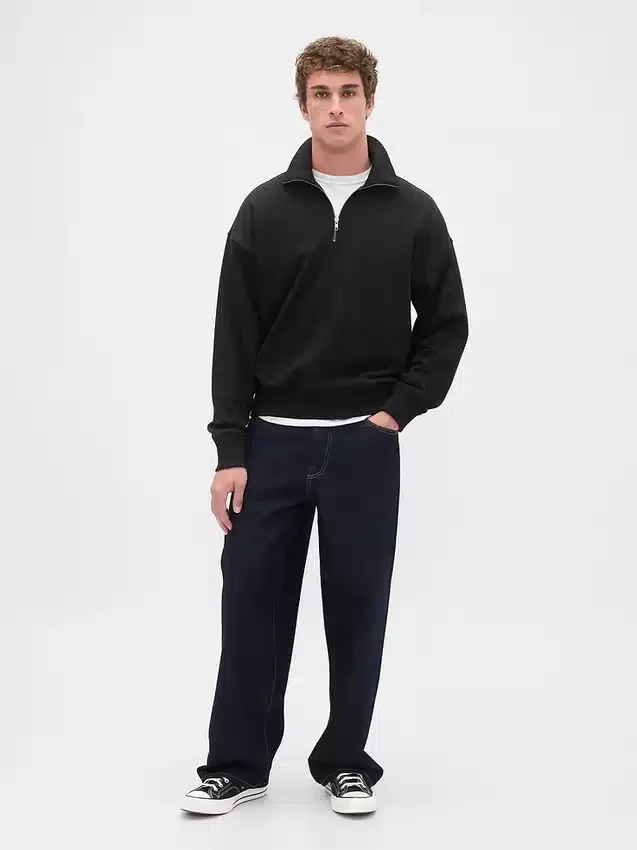 Oversized tröja med kvartslås för vuxna
