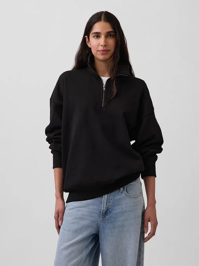 Oversized tröja med kvartslås för vuxna