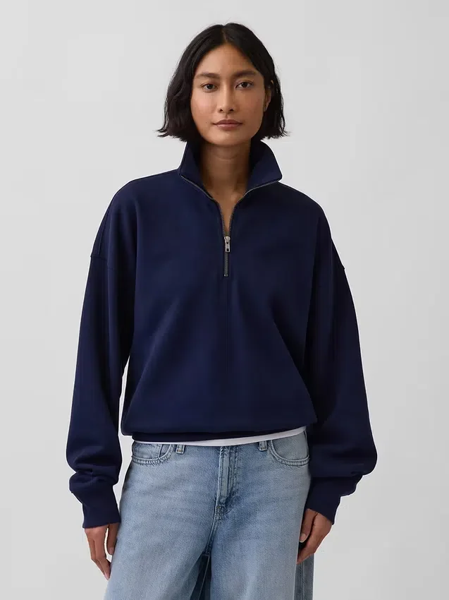 Oversized tröja med kvartslås för vuxna
