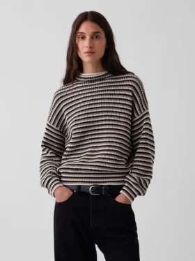 Oversized tröja med rullkrage i 100 % bomull